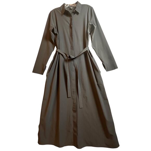 Athleta Urbanite Dress Sz M Black #846038 Travel Casual Comfort Work Momcore Tie - Picture 2 of 16